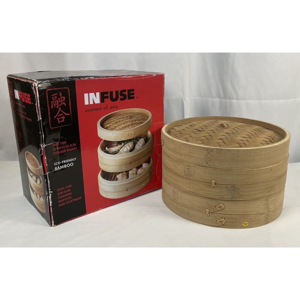 INFUSE Escence Of Asia Two Tier 10.25" Steamer Basket NIB